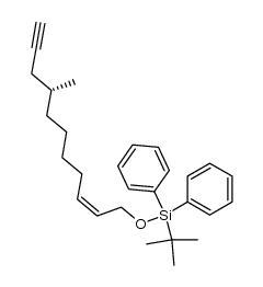 (2Z,8R)-1-(tert-Butyldiphenylsilyloxy)-8-methylundec-2-en-10-yne Structure