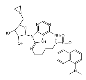 8-Amino[1"-(N"-dansyl)-4"-aminobutyl]-5'-(1-aziridinyl)-5'-deoxy Adenosine Structure