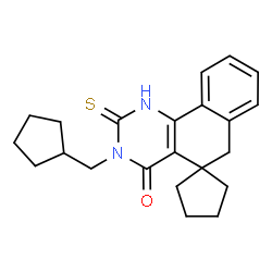 3-(Cyclopentylmethyl)-2-thioxo-2,3-dihydro-1H-spiro[benzo[h]quinazoline-5,1'-cyclopentan]-4(6H)-one Structure