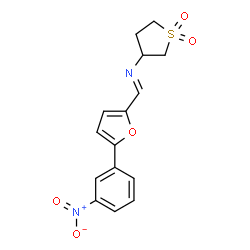 N-{(E)-[5-(3-nitrophenyl)furan-2-yl]methylidene}tetrahydrothiophen-3-amine 1,1-dioxide结构式