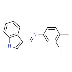 N-(1H-indol-3-ylmethylene)-3-iodo-4-methylaniline structure