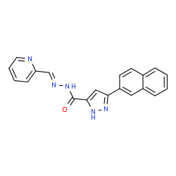 (E)-3-(naphthalen-2-yl)-N-(pyridin-2-ylmethylene)-1H-pyrazole-5-carbohydrazide结构式