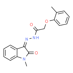 N'-[(3Z)-1-methyl-2-oxo-1,2-dihydro-3H-indol-3-ylidene]-2-(2-methylphenoxy)acetohydrazide structure