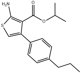 2-氨基-4-(4-丙基苯基)噻吩-3-甲酸异丙酯结构式