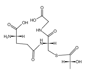 N5-((R)-1-((carboxymethyl)amino)-3-(((R)-2-hydroxypropanoyl)thio)-1-oxopropan-2-yl)-L-glutamine结构式