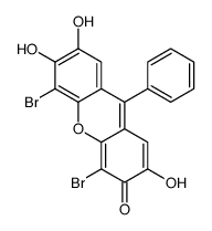 4,5-dibromo-2,6,7-trihydroxy-9-phenylxanthen-3-one Structure