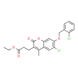 ethyl 3-[6-chloro-7-[(2-chlorophenyl)methoxy]-4-methyl-2-oxochromen-3-yl]propanoate picture