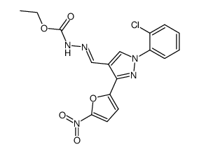 1-(o-chlorophenyl)-3-(5-nitro-2-furyl)pyrazole-4-carboxaldehyde-ethoxycarbonylhydrazone结构式