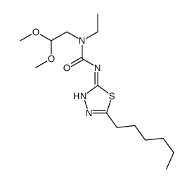 1-(2,2-dimethoxyethyl)-1-ethyl-3-(5-hexyl-1,3,4-thiadiazol-2-yl)urea Structure