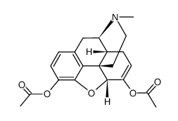 6,7-Didehydro-4,5α-epoxy-17-methylmorphinan-3,6-diol diacetate结构式