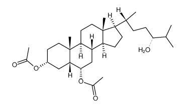 3α,6α,24-trihydroxy-5β-cholestane 3α,6α-diacetate结构式