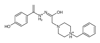 2-(4-benzylpiperazine-1,4-diium-1-yl)-N'-[1-(4-hydroxyphenyl)ethenyl]acetohydrazide Structure