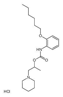 1-(piperidin-1-yl)propan-2-yl (2-(hexyloxy)phenyl)carbamate hydrochloride Structure