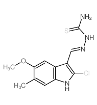 Hydrazinecarbothioamide,2-[(2-chloro-5-methoxy-6-methyl-1H-indol-3-yl)methylene]- structure