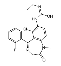 1-[6-chloro-5-(2-fluorophenyl)-1-methyl-2-oxo-3H-1,4-benzodiazepin-7-yl]-3-ethylurea Structure