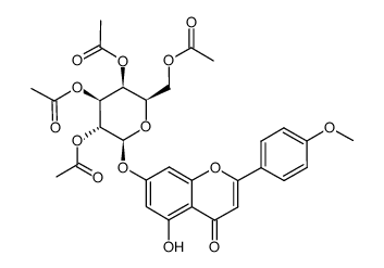 5-hydroxy-4'-methoxyflavone 7-O-β-D-galactopyranoside tetraacetate结构式