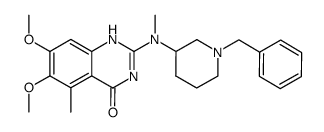 2-[(1-benzyl-piperidin-3-yl)-methyl-amino]-6,7-dimethoxy-5-methyl-1H-quinazolin-4-one结构式