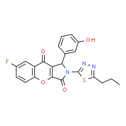 7-Fluoro-1-(3-hydroxyphenyl)-2-(5-propyl-1,3,4-thiadiazol-2-yl)-1,2-dihydrochromeno[2,3-c]pyrrole-3,9-dione Structure