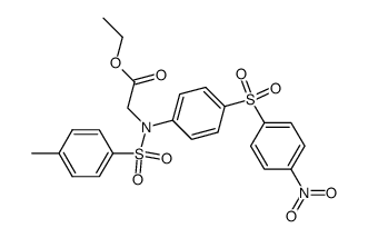 N-[4-(4-nitro-benzenesulfonyl)-phenyl]-N-(toluene-4-sulfonyl)-glycine ethyl ester结构式