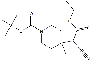 tert-butyl 4-((ethoxycarbonyl)(cyano)methyl)-4-methylpiperidine-1-carboxylate结构式