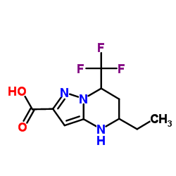 5-ETHYL-7-TRIFLUOROMETHYL-4,5,6,7-TETRAHYDRO-PYRAZOLO[1,5-A]PYRIMIDINE-2-CARBOXYLIC ACID structure