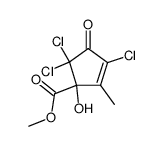 methyl 3,5,5-trichloro-1-hydroxy-2-methyl-4-oxocyclopent-2-enecarboxylate Structure