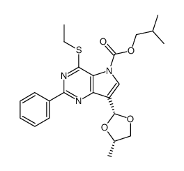 cis-2-(1-isobutoxycarbonyl-5-phenyl-7-ethylthiopyrrolo<3,2-d>pyrimidin-3-yl)-4-methyl-1,3-dioxolane Structure