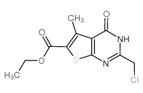 2-CHLOROMETHYL-5-METHYL-4-OXO-3,4-DIHYDRO-THIENO[2,3-D]PYRIMIDINE-6-CARBOXYLIC ACID ETHYL ESTER structure