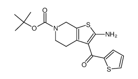 tert-butyl 2-amino-3-(thiophene-2-carbonyl)-4,7-dihydrothieno[2,3-c]pyridine-6(5H)-carboxylate结构式