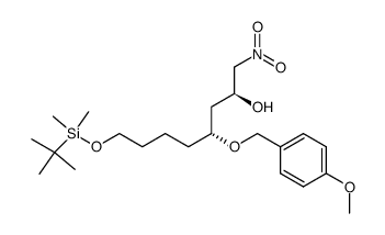 (2S,4R)-8-(tert-butyldimethylsiloxy)-4-(p-methoxybenzyloxy)-1-nitrooctan-2-ol Structure