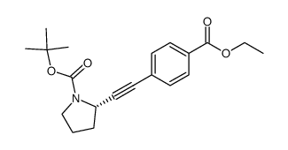 ethyl 4-[2-[1-(tert-butoxycarbonyl)-(2S)-pyrrolidinyl]ethynyl]phenylacetate结构式