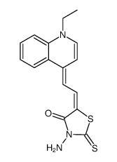 3-amino-5-[2-(1-ethyl-1H-quinolin-4-ylidene)-ethylidene]-2-thioxo-thiazolidin-4-one Structure