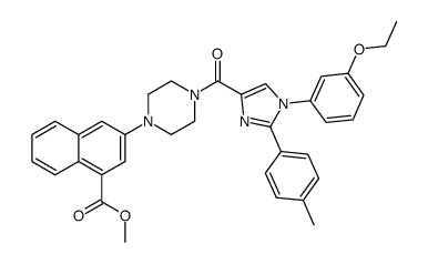 methyl 3-(4-{[1-(3-ethoxyphenyl)-2-(4-methylphenyl)-1H-imidazol-4-yl]carbonyl}-1-piperazinyl)-1-naphthoate结构式