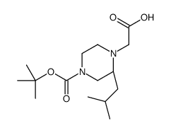 2-[(2S)-4-[(2-methylpropan-2-yl)oxycarbonyl]-2-(2-methylpropyl)piperazin-1-yl]acetic acid Structure