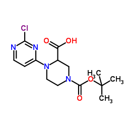 1-(2-Chloro-4-pyrimidinyl)-4-{[(2-methyl-2-propanyl)oxy]carbonyl}-2-piperazinecarboxylic acid picture