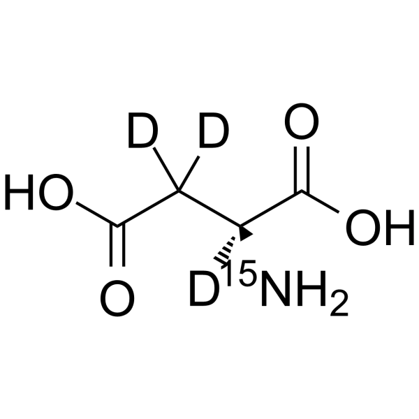 L-天冬氨酸-15N,2,3,3-d3结构式