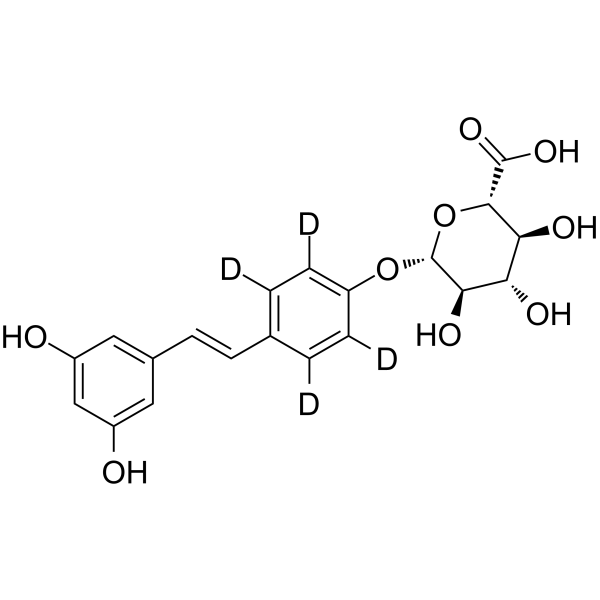 trans-Resveratrol 4’-O-β-D-glucuronide-d4结构式