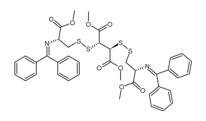 (3R,7R,8S,12R)-tetramethyl 1,1,14,14-tetraphenyl-5,6,9,10-tetrathia-2,13-diazatetradeca-1,13-diene-3,7,8,12-tetracarboxylate Structure