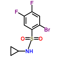 2-Bromo-N-cyclopropyl-4,5-difluorobenzenesulfonamide结构式