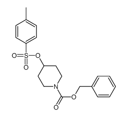 4-(Toluene-4-sulfonyloxy)-piperidine-1-carboxylic acid benzyl ester Structure