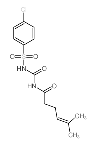 4-Hexenamide,N-[[[(4-chlorophenyl)sulfonyl]amino]carbonyl]-5-methyl- structure