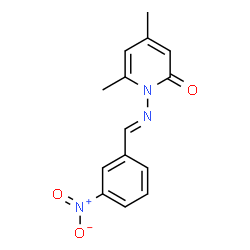 4,6-dimethyl-1-{[(E)-(3-nitrophenyl)methylidene]amino}pyridin-2(1H)-one structure