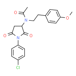 N-[1-(4-chlorophenyl)-2,5-dioxopyrrolidin-3-yl]-N-[2-(4-methoxyphenyl)ethyl]acetamide结构式