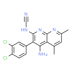 Cyanamide, [4-amino-3-(3,4-dichlorophenyl)-5,7-dimethyl-1,8-naphthyridin-2-yl]- (9CI)结构式