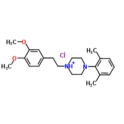 1-[2-(3,4-Dimethoxyphenyl)ethyl]-4-(2,6-dimethylphenyl)piperazin-1-ium chloride结构式