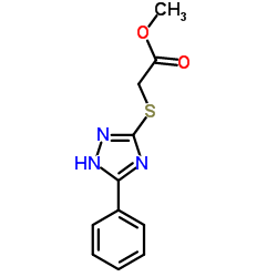 Methyl [(5-phenyl-1H-1,2,4-triazol-3-yl)sulfanyl]acetate结构式