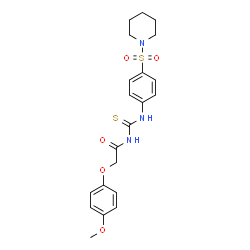 2-(4-methoxyphenoxy)-N-({[4-(1-piperidinylsulfonyl)phenyl]amino}carbonothioyl)acetamide Structure