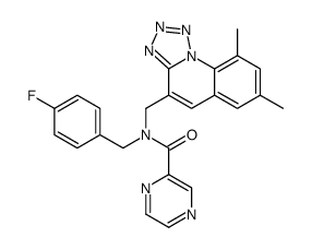 Pyrazinecarboxamide, N-[(7,9-dimethyltetrazolo[1,5-a]quinolin-4-yl)methyl]-N-[(4-fluorophenyl)methyl]- (9CI) structure