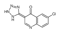 6-chloro-3-(1,2-dihydrotetrazol-5-ylidene)quinolin-4-one Structure