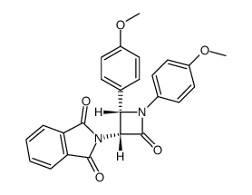 2-[(2R,3R)-1,2-Bis-(4-methoxy-phenyl)-4-oxo-azetidin-3-yl]-isoindole-1,3-dione结构式